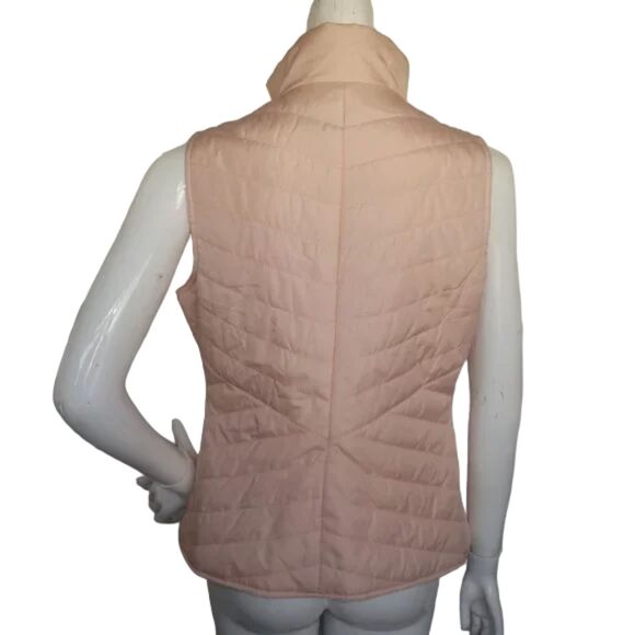 BLACK RIVET Puffer Vest, M, Pink, Zipper, Stand up collar, Pockets, Polyester - Picture 5 of 12